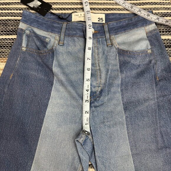 Rag &‎ Bone Miramar Stretch Nina Cigarette Pants Byron Wash Patchwork Size 25 - Picture 14 of 15